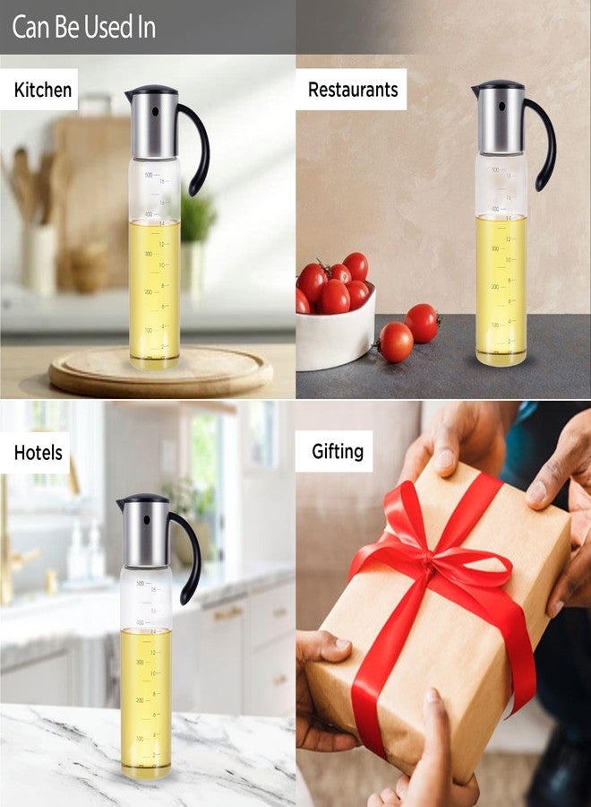 The Better Home موزع زيت زجاجي من ذا بيتر هوم سعة 500 مل | زجاجة من زجاج البوروسيليكات مع صنبور من الفولاذ المقاوم للصدأ | مانع للتسرب، سهل الإمساك | لزيوت الطبخ والخل - Image 4